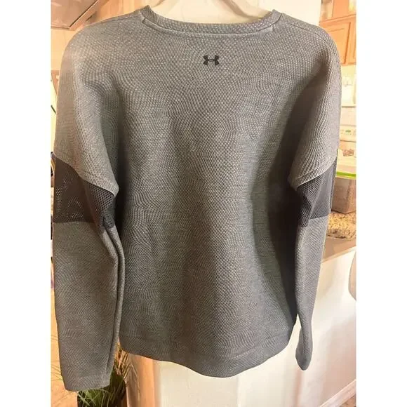 Under Armour UA Move Light Tunic Grey/Black Mesh Long Sleeve Pullover - Picture 5 of 7